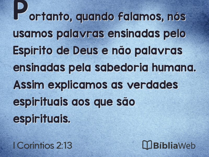 I Coríntios 2:13 em imagem para compartilhar