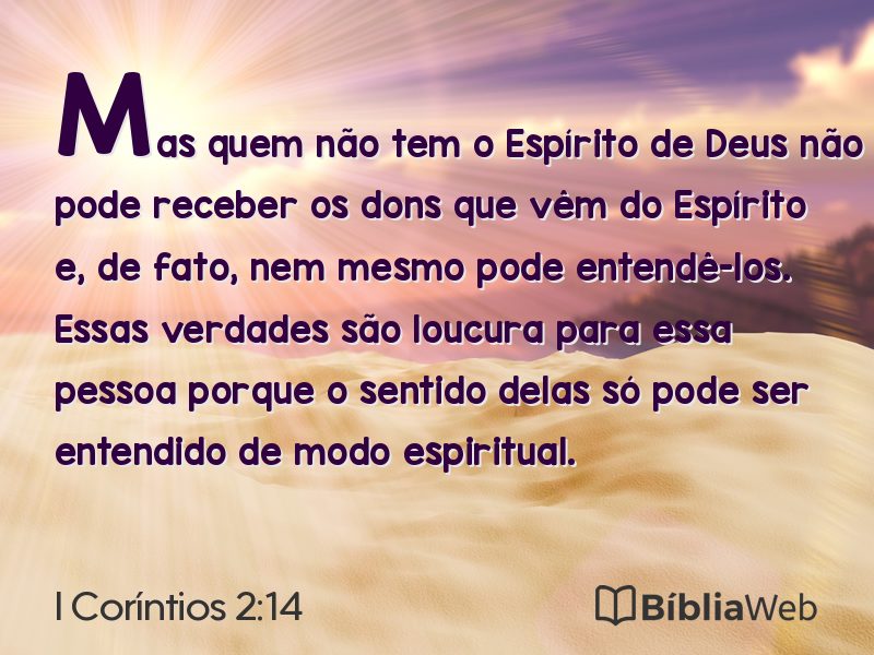 I Coríntios 2:14 em imagem para compartilhar