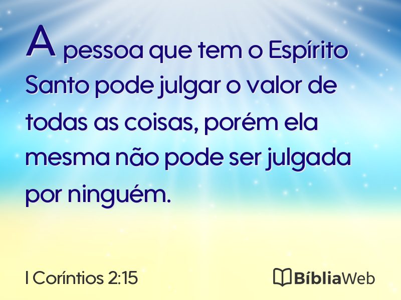 I Coríntios 2:15 em imagem para compartilhar