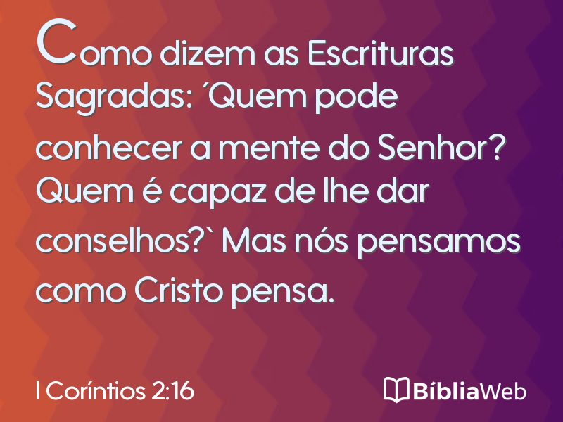 I Coríntios 2:16 em imagem para compartilhar