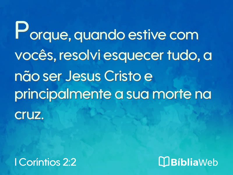 I Coríntios 2:2 em imagem para compartilhar