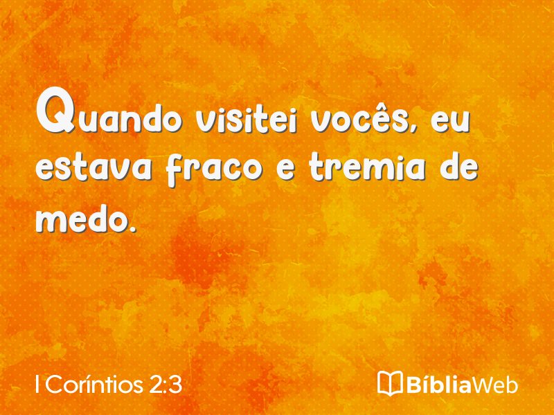 I Coríntios 2:3 em imagem para compartilhar