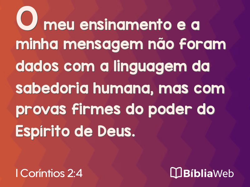 I Coríntios 2:4 em imagem para compartilhar