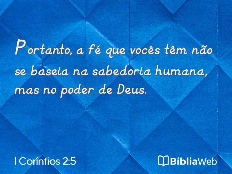 I Coríntios 2:5 em imagem para compartilhar