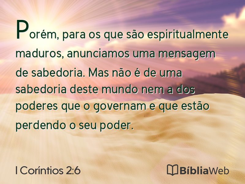 I Coríntios 2:6 em imagem para compartilhar