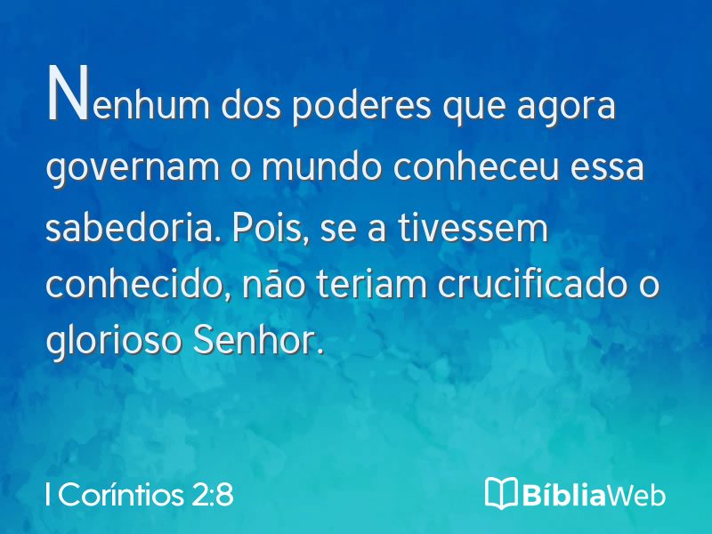 I Coríntios 2:8 em imagem para compartilhar