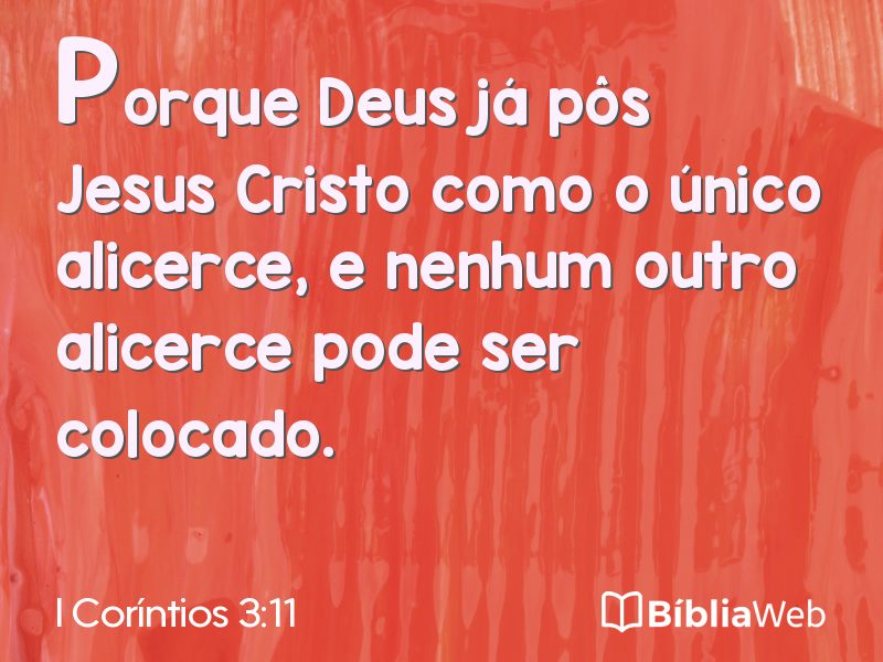 I Coríntios 3:11 em imagem para compartilhar