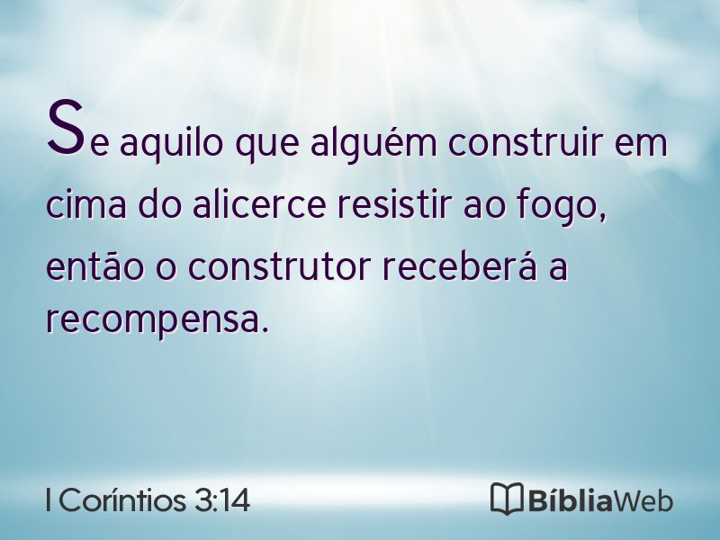 I Coríntios 3:14 em imagem para compartilhar