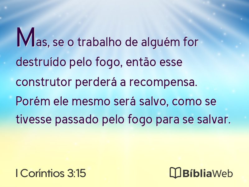 I Coríntios 3:15 em imagem para compartilhar