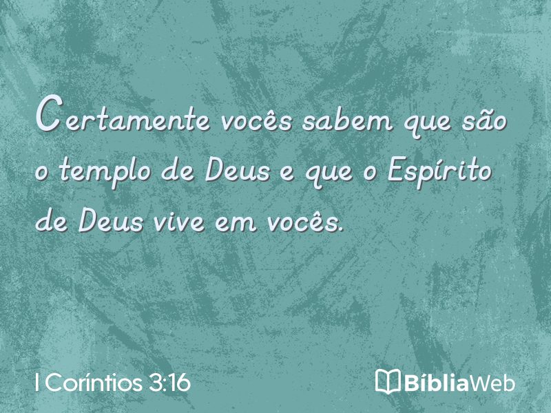 I Coríntios 3:16 em imagem para compartilhar