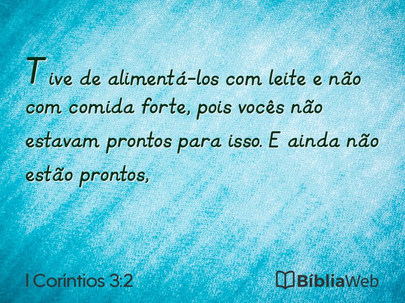 I Coríntios 3:2 em imagem para compartilhar