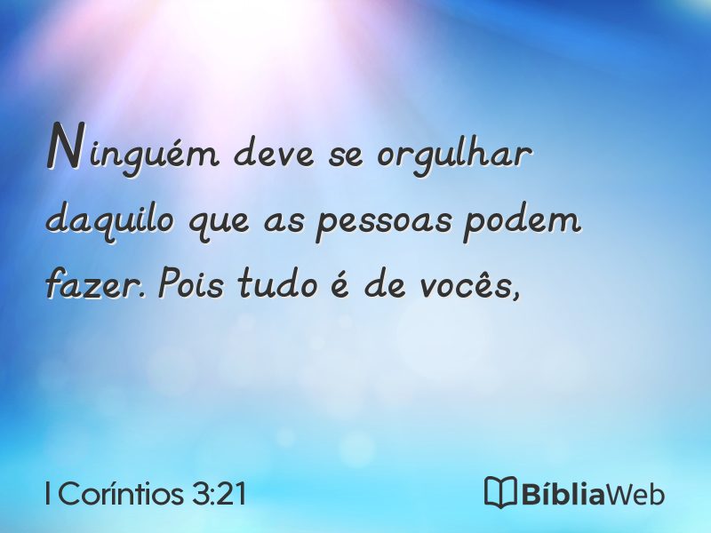 I Coríntios 3:21 em imagem para compartilhar