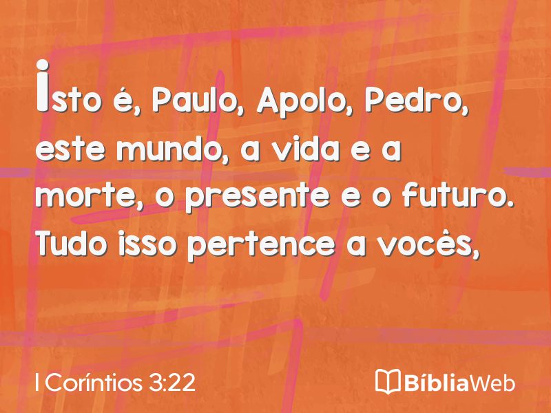 I Coríntios 3:22 em imagem para compartilhar