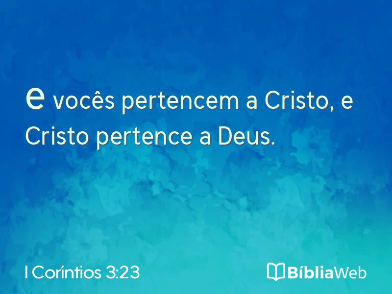 I Coríntios 3:23 em imagem para compartilhar
