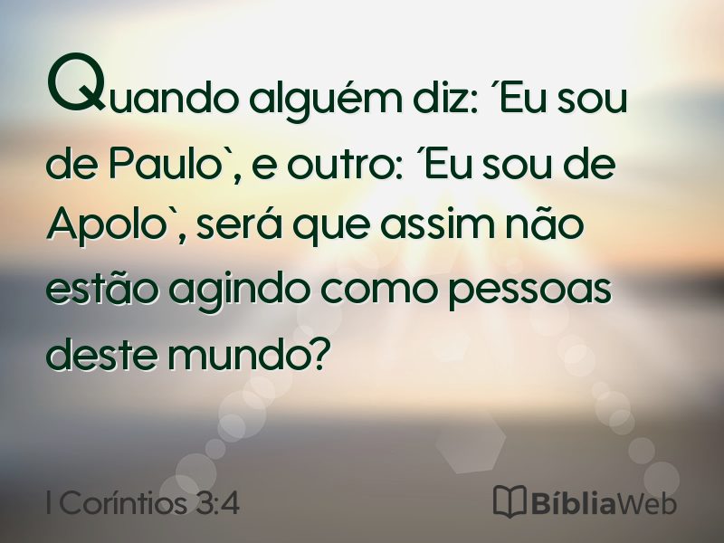 I Coríntios 3:4 em imagem para compartilhar