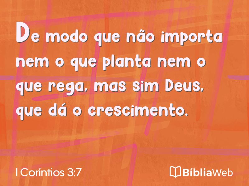 I Coríntios 3:7 em imagem para compartilhar