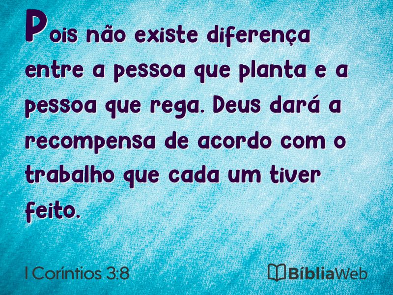 I Coríntios 3:8 em imagem para compartilhar