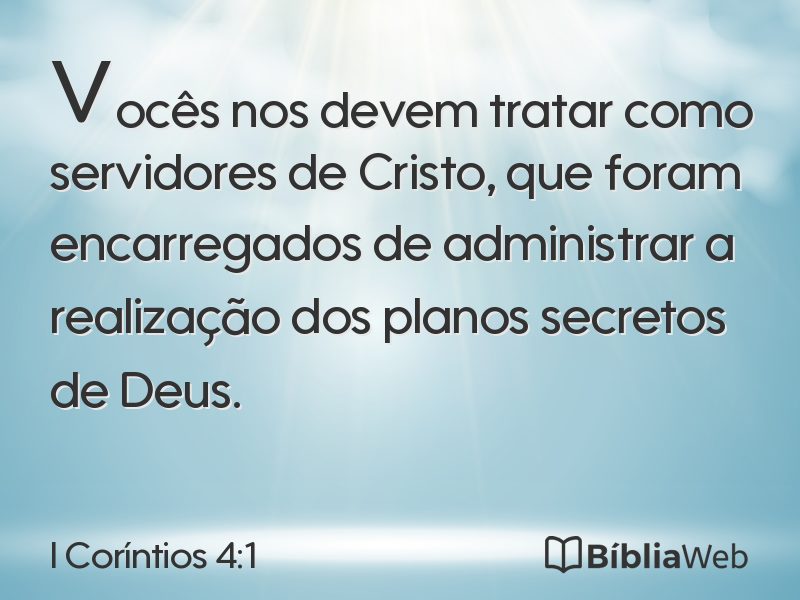 I Coríntios 4:1 em imagem para compartilhar