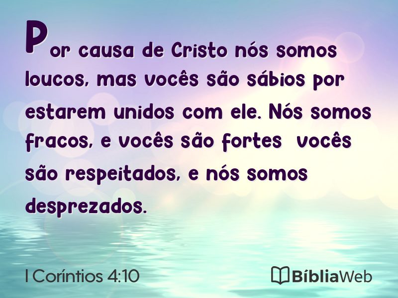 I Coríntios 4:10 em imagem para compartilhar
