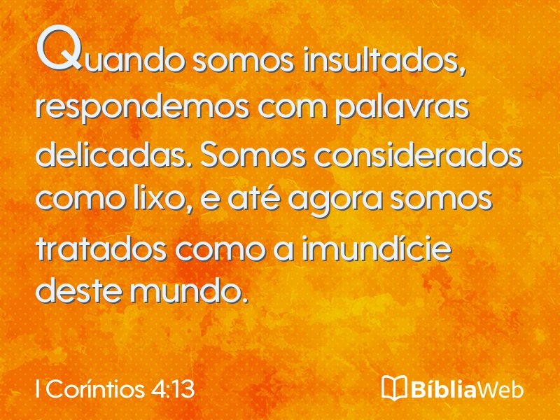I Coríntios 4:13 em imagem para compartilhar