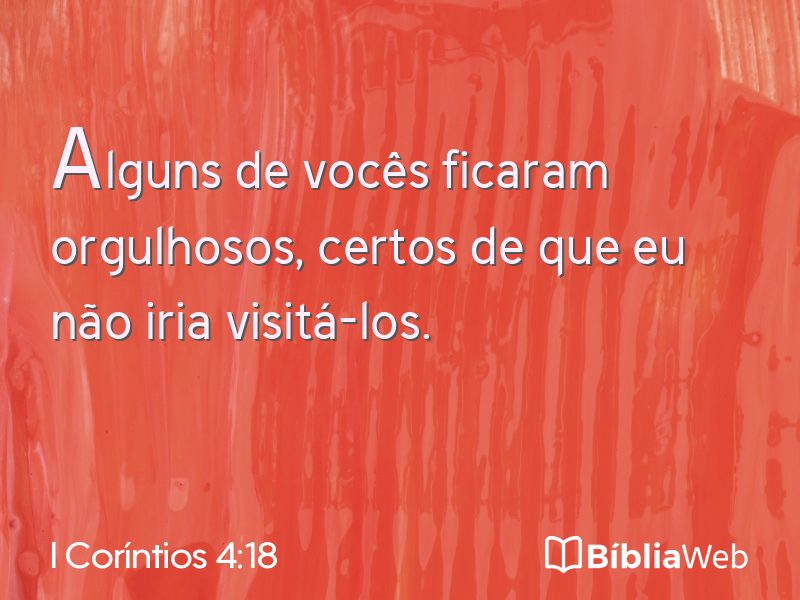 I Coríntios 4:18 em imagem para compartilhar