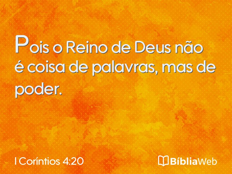 I Coríntios 4:20 em imagem para compartilhar