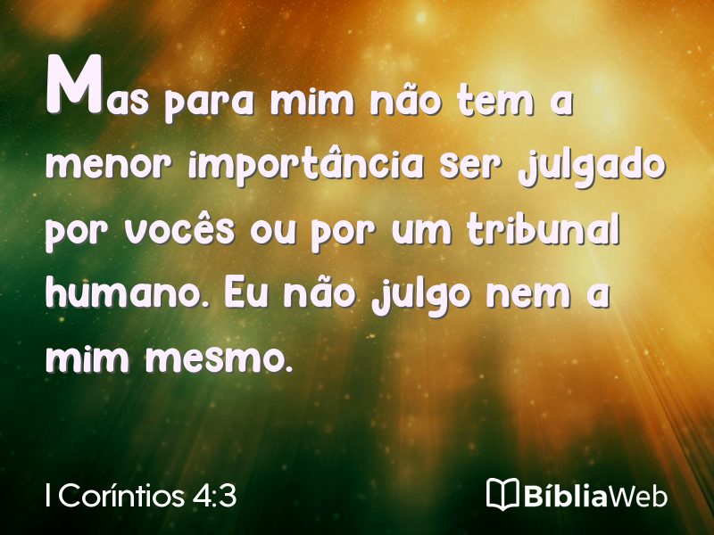 I Coríntios 4:3 em imagem para compartilhar