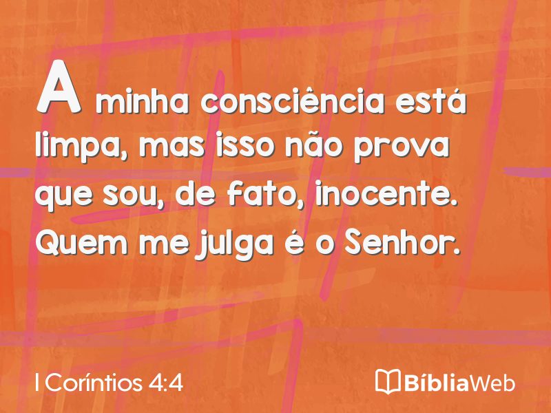 I Coríntios 4:4 em imagem para compartilhar