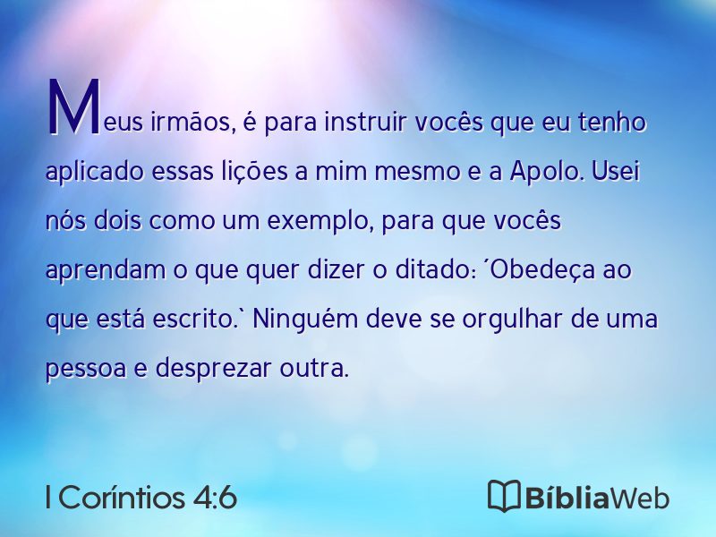 I Coríntios 4:6 em imagem para compartilhar