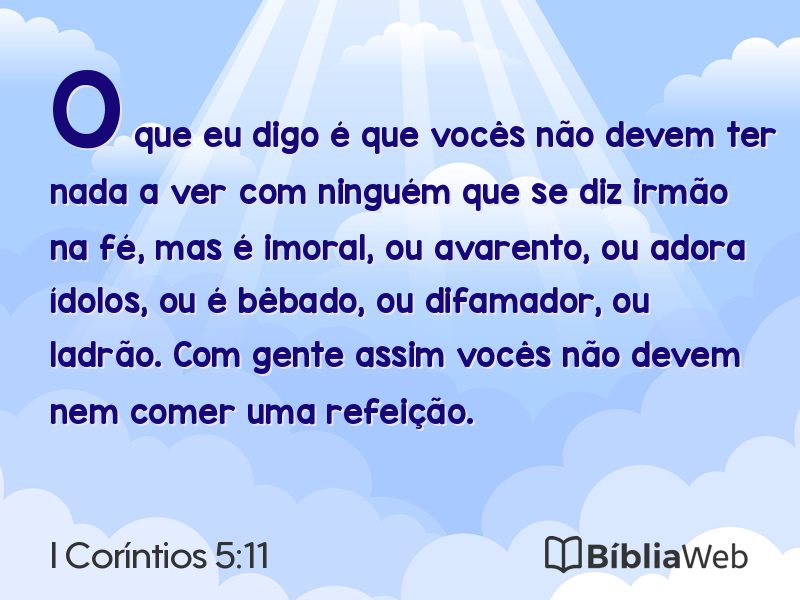 I Coríntios 5:11 em imagem para compartilhar