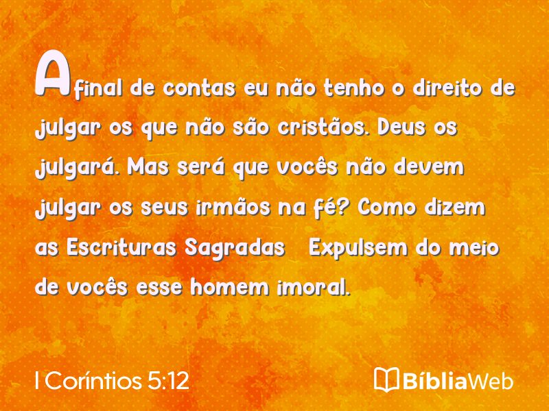 I Coríntios 5:12 em imagem para compartilhar