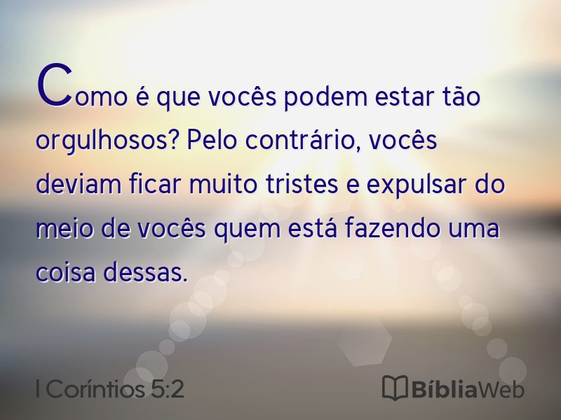 I Coríntios 5:2 em imagem para compartilhar