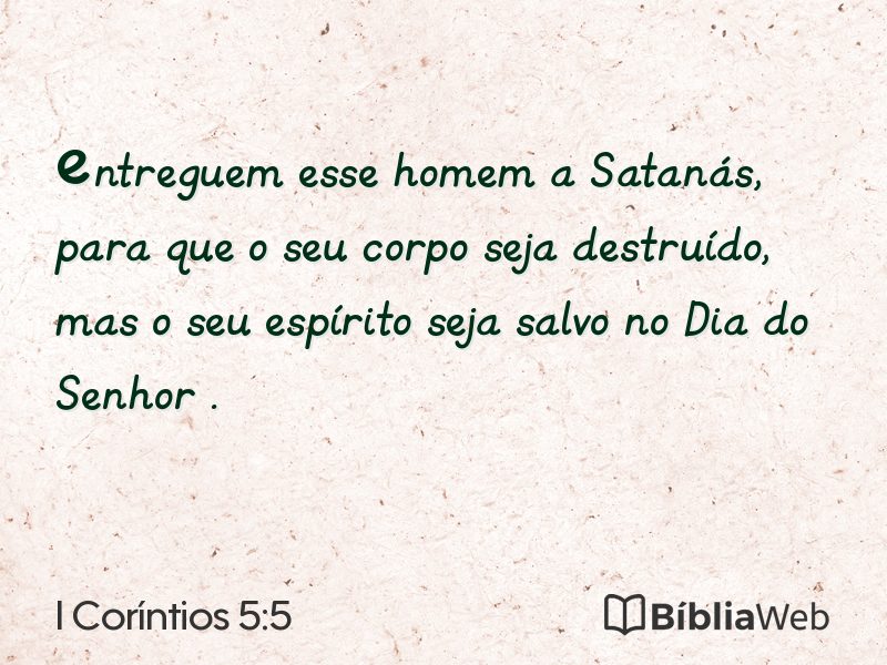 I Coríntios 5:5 em imagem para compartilhar