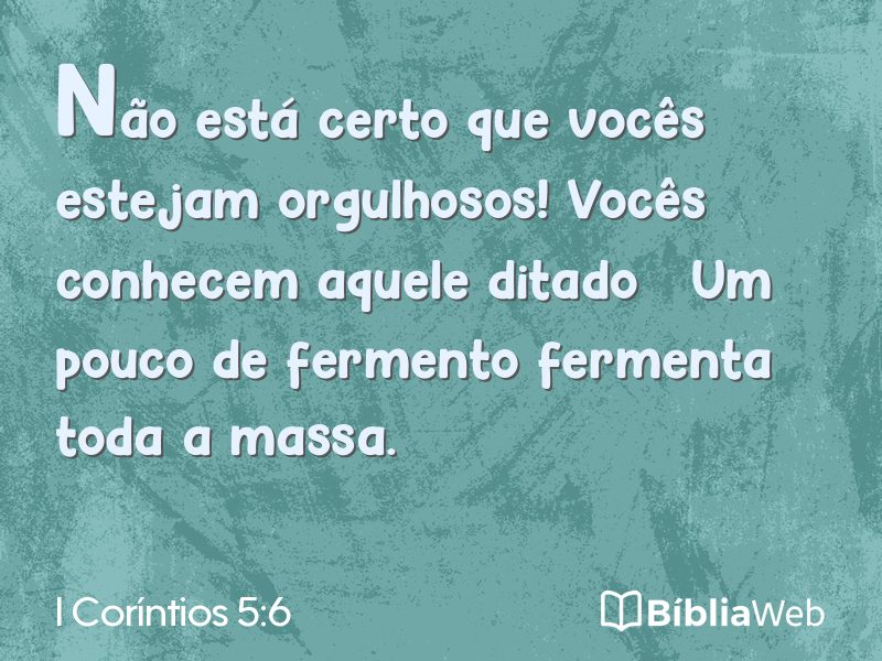I Coríntios 5:6 em imagem para compartilhar