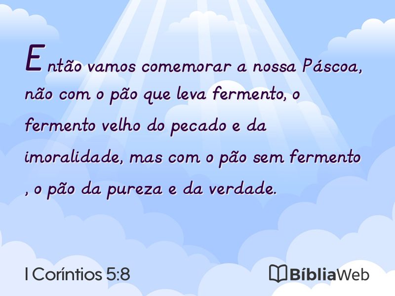 I Coríntios 5:8 em imagem para compartilhar