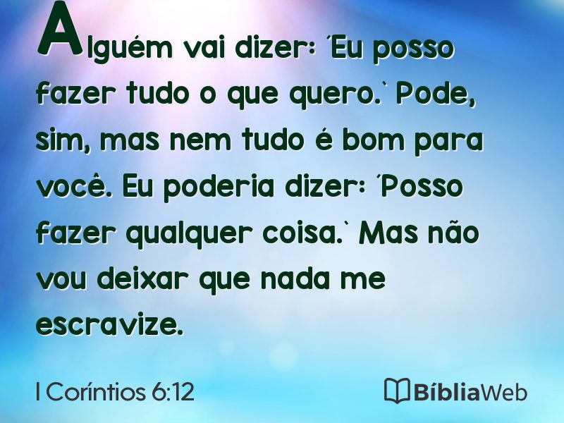 I Coríntios 6:12 em imagem para compartilhar
