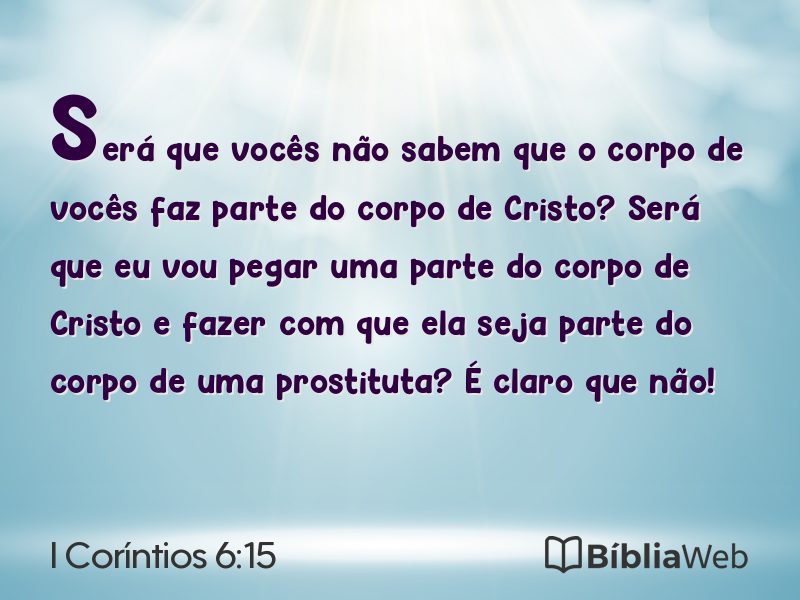 I Coríntios 6:15 em imagem para compartilhar