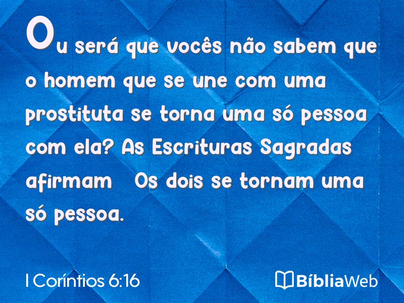 I Coríntios 6:16 em imagem para compartilhar