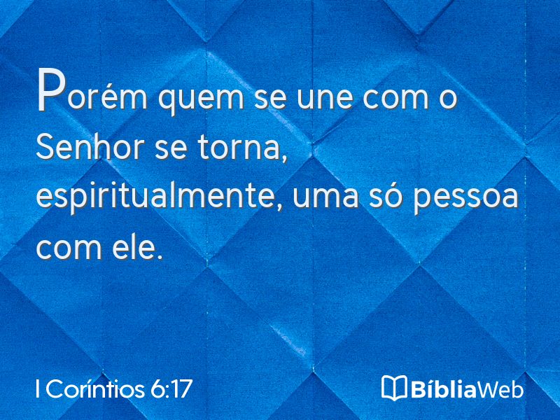 I Coríntios 6:17 em imagem para compartilhar