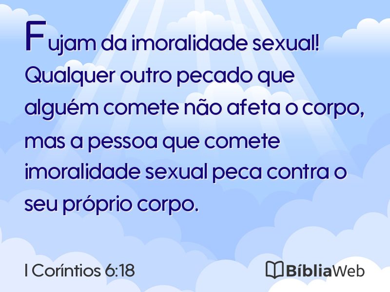 I Coríntios 6:18 em imagem para compartilhar