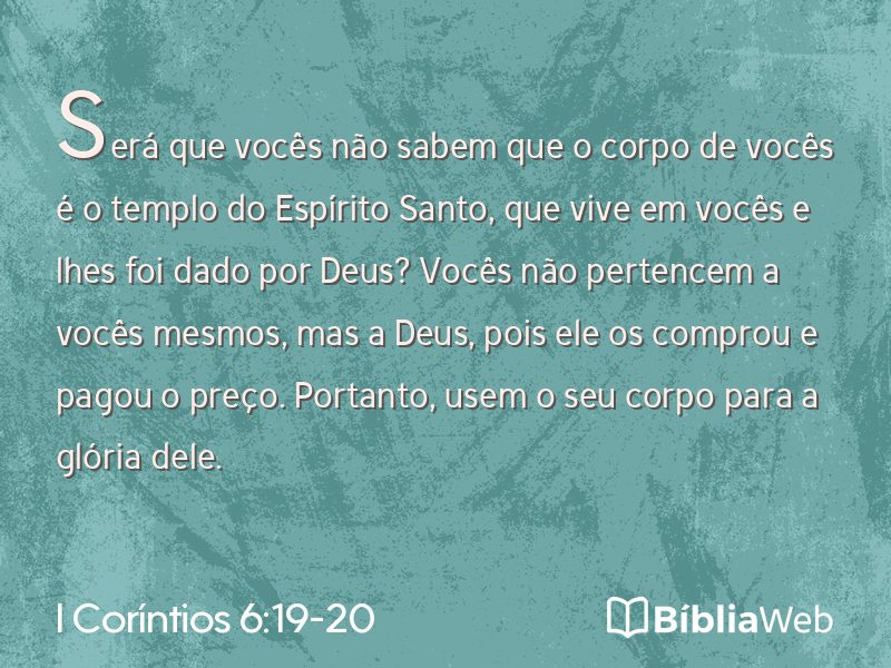 I Coríntios 6:19-20 em imagem para compartilhar
