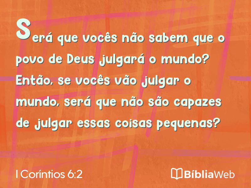 I Coríntios 6:2 em imagem para compartilhar