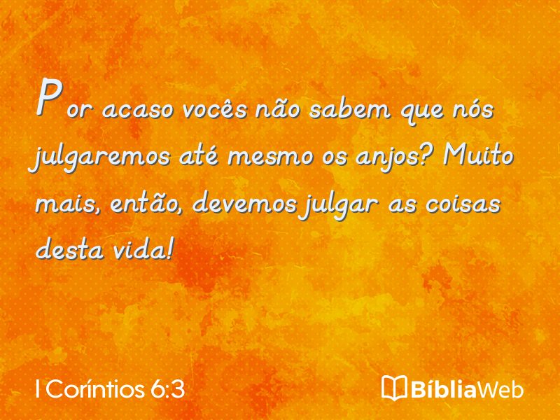 I Coríntios 6:3 em imagem para compartilhar
