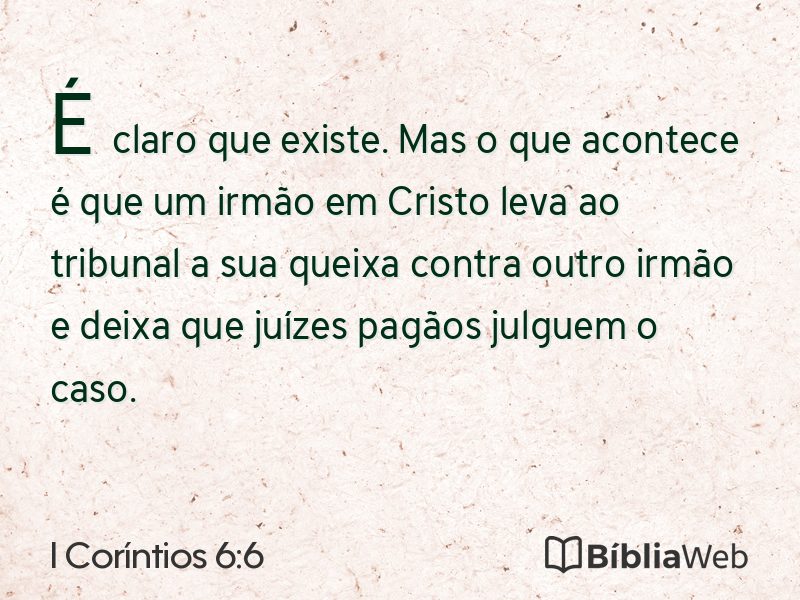 I Coríntios 6:6 em imagem para compartilhar
