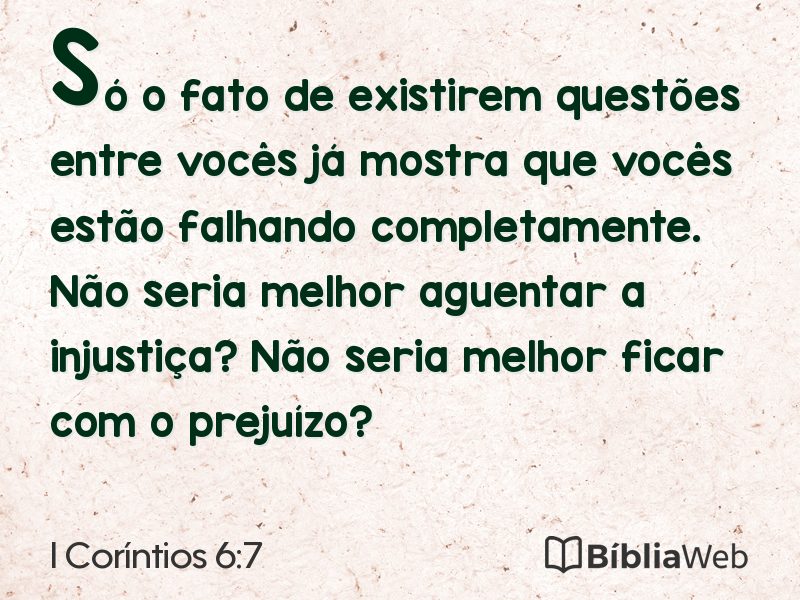 I Coríntios 6:7 em imagem para compartilhar