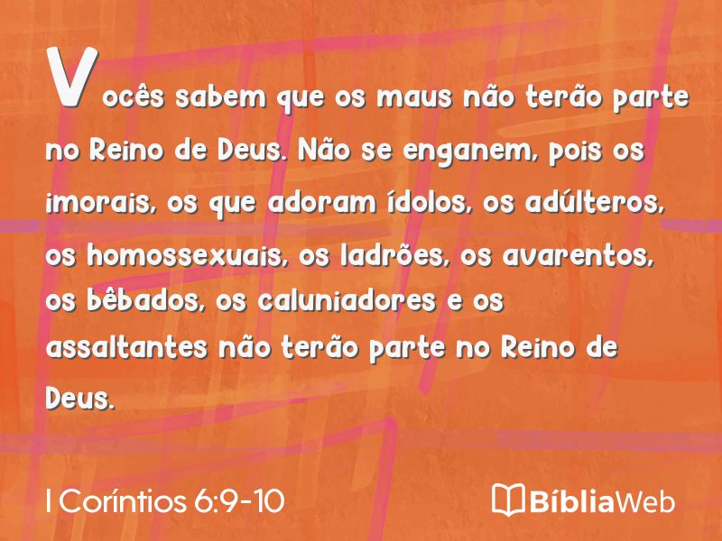 I Coríntios 6:9-10 em imagem para compartilhar