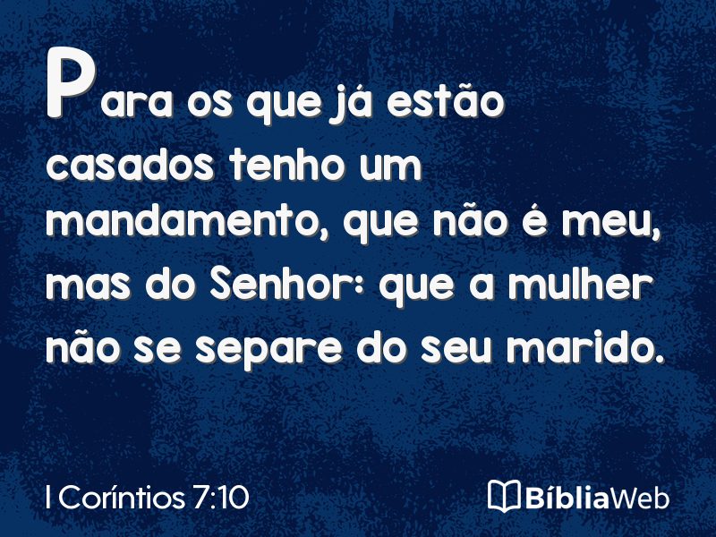 I Coríntios 7:10 em imagem para compartilhar