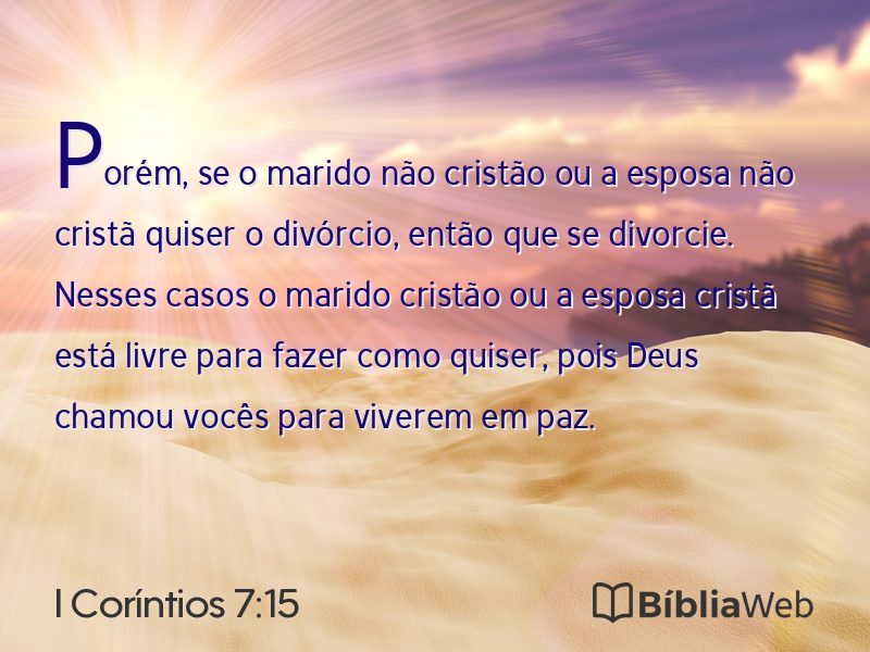 I Coríntios 7:15 em imagem para compartilhar