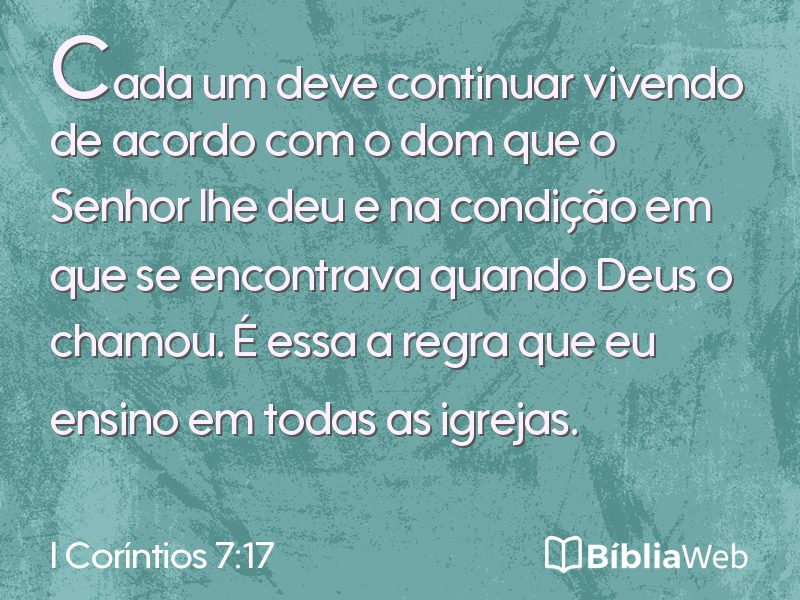 I Coríntios 7:17 em imagem para compartilhar