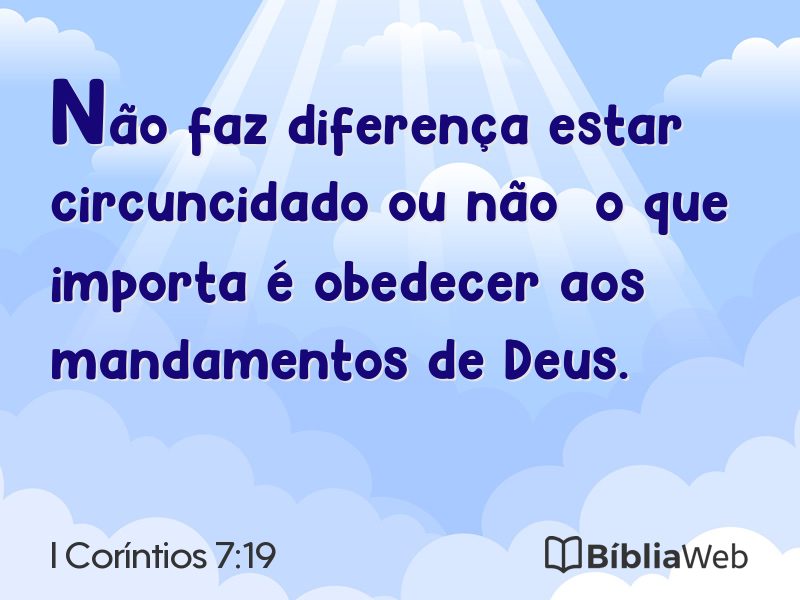 I Coríntios 7:19 em imagem para compartilhar
